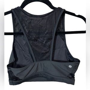 Amari Sports Bra, Black with Lace back and side Mesh detail, Size Medium, Padded